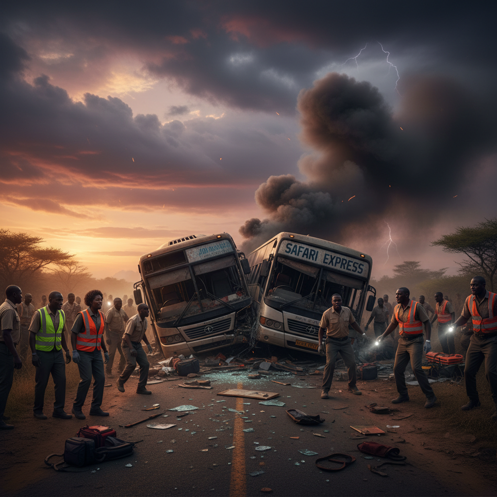 תאונת אוטובוס כפולה בטנזניה: עשרות הרוגים