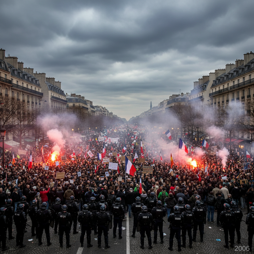 מחאת הענק בצרפת נגד חוק העסקה ראשונה