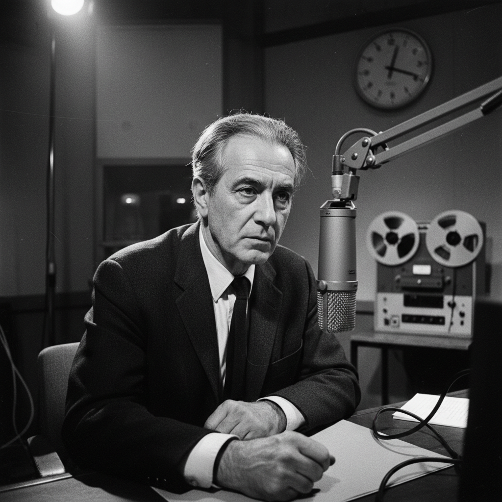 המשורר היווני גיאורגוס ספרס מגנה את החונטה בשידור BBC