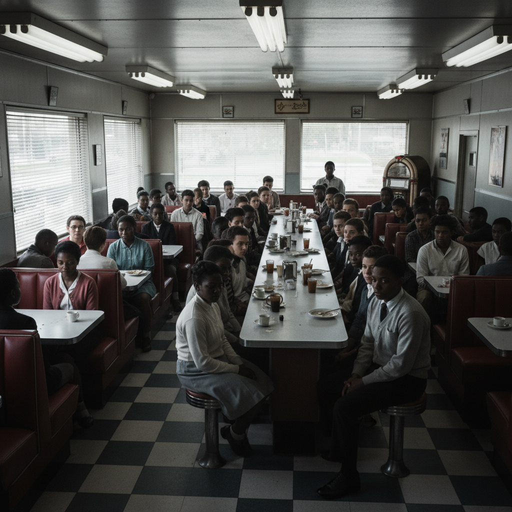 תלמידי תיכון בארה"ב עורכים ישיבת מחאה למען זכויות אזרח