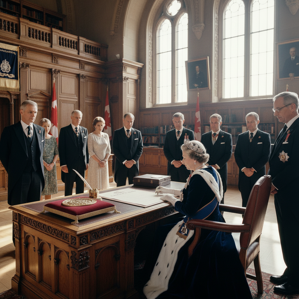 חוק קנדה 1982 מקבל את הסכמת המלכה אליזבת השנייה