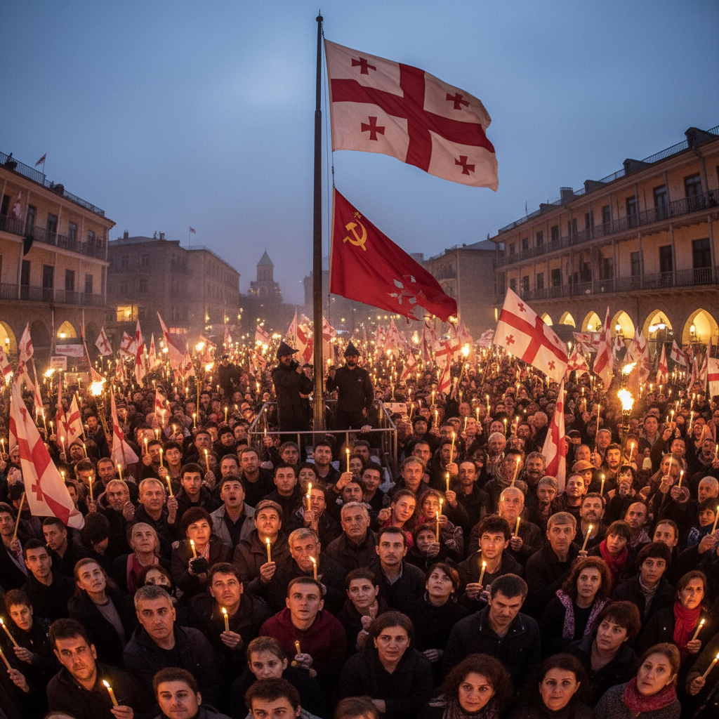 משאל העם בגאורגיה: 99% תומכים בעצמאות מברית המועצות