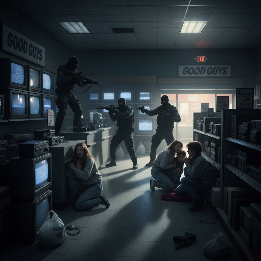 41 בני ערובה נלקחים בחנות אלקטרוניקה בסקרמנטו