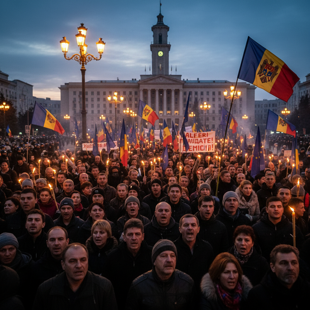 מחאות רחבות היקף פורצות במולדובה על רקע חשד לזיוף בחירות