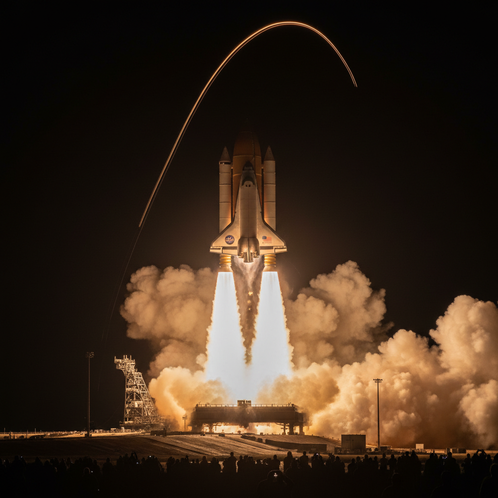 מעבורת החלל אטלנטיס משוגרת למשימה STS-110