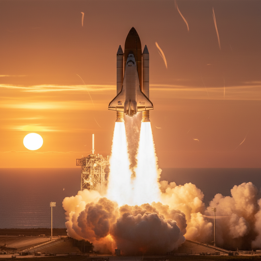 שיגור מעבורת החלל קולומביה במשימת STS-1 הראשון