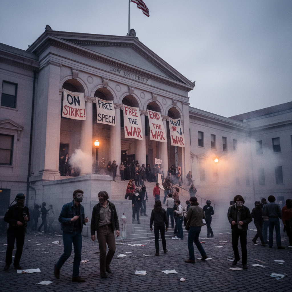 סטודנטים באוניברסיטת קולומביה משתלטים על בניינים במחאה נגד מלחמת וייטנאם