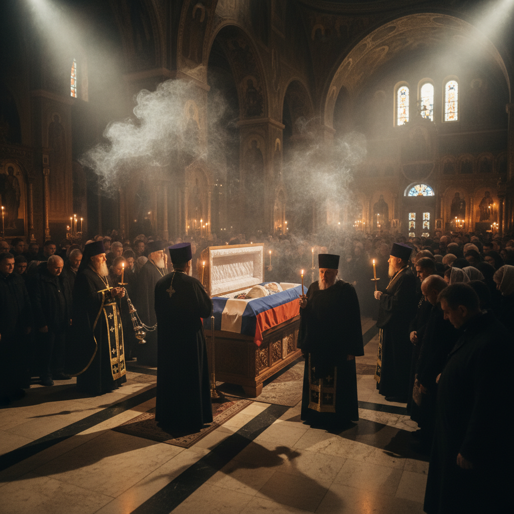 הלוויית ילצין הראשונה בחסות הכנסייה הרוסית