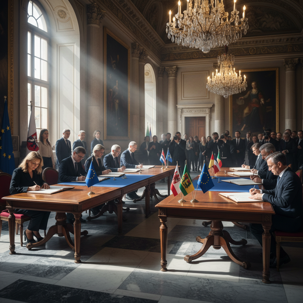 בולגריה ורומניה חותמות על הסכם הצטרפות לאיחוד האירופי