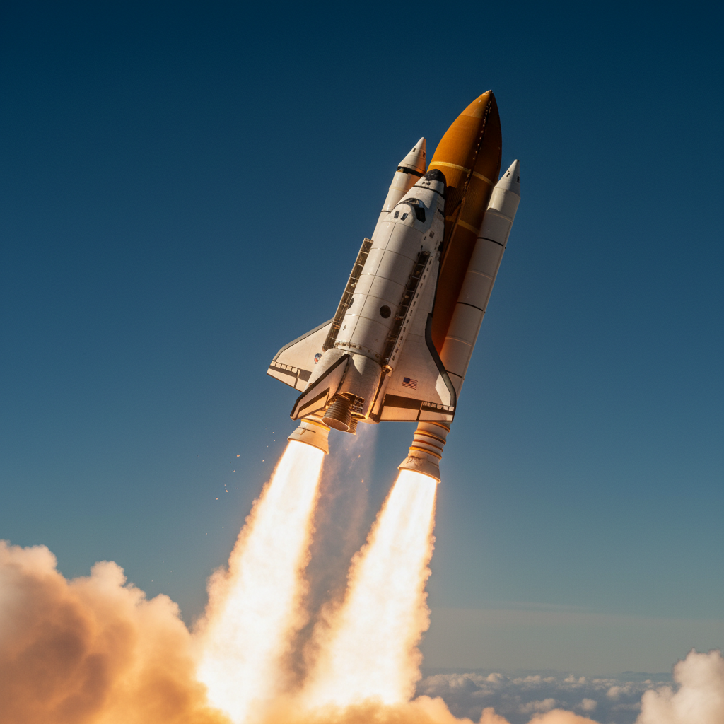 מעבורת החלל קולומביה משוגרת למשימה STS-55 עם מודול ספייסלאב