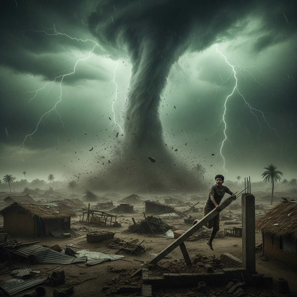 הטורנדו הקטלני ביותר פוגע במרכז בנגלדש, הורג למעלה מ-1,300 בני אדם